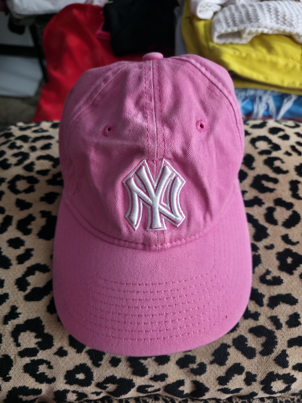 New Era Pink Baseball Cap with White NY Logo